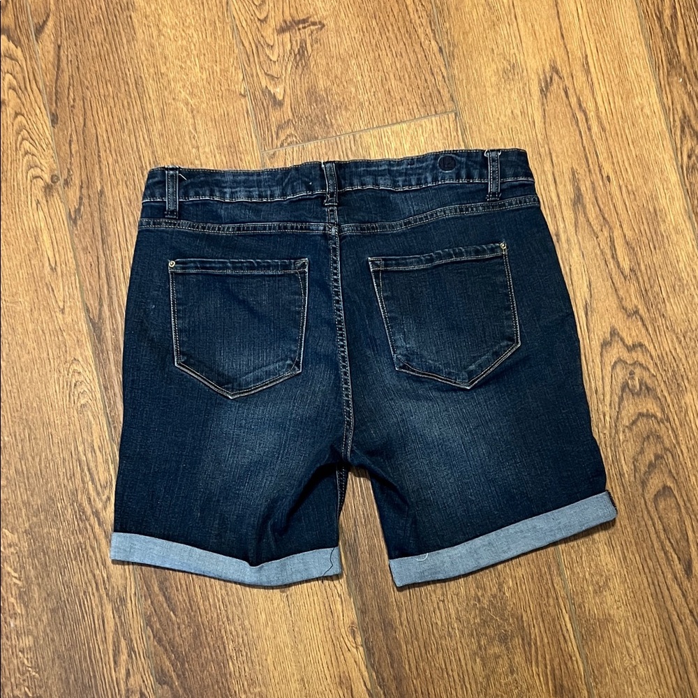 Kensie Dark Blue Jean Shorts - Picture 2 of 2